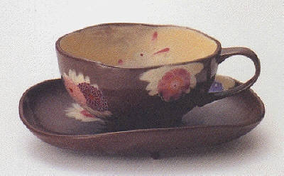 ゆめ桜　碗皿　黒　503-427